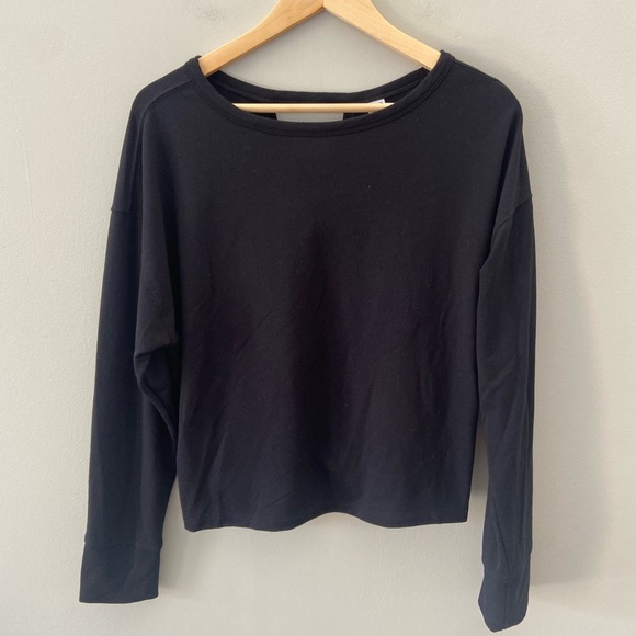 Old Navy Loose French Terry Twist Back Crewneck Sweater - Picture 2 of 3